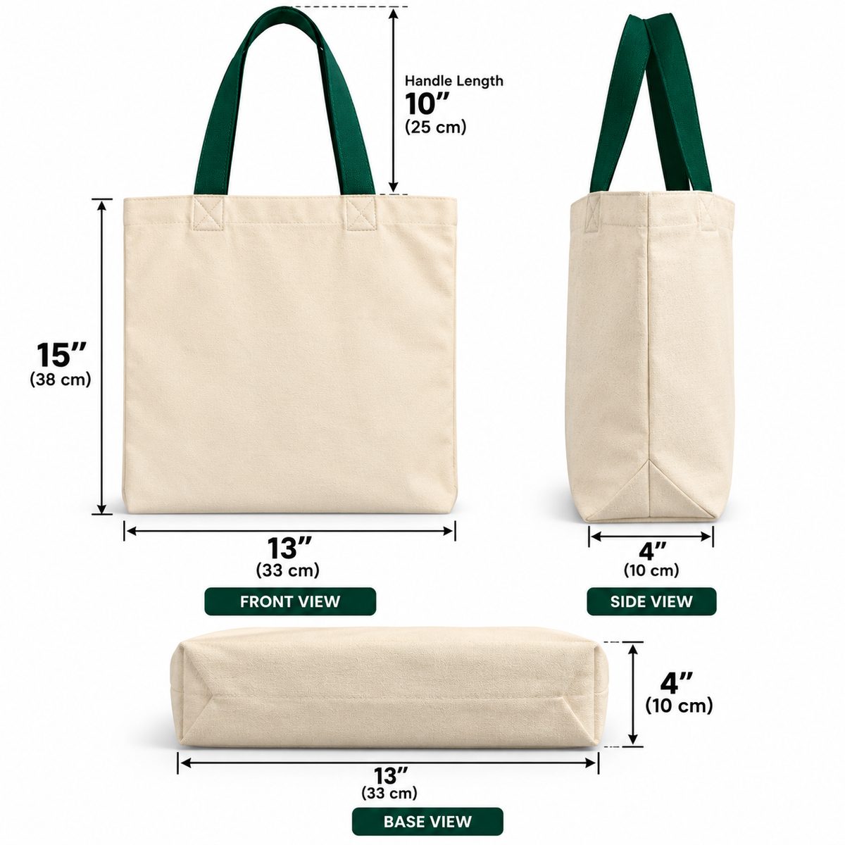 Customized Canvas Flat Tote Bag